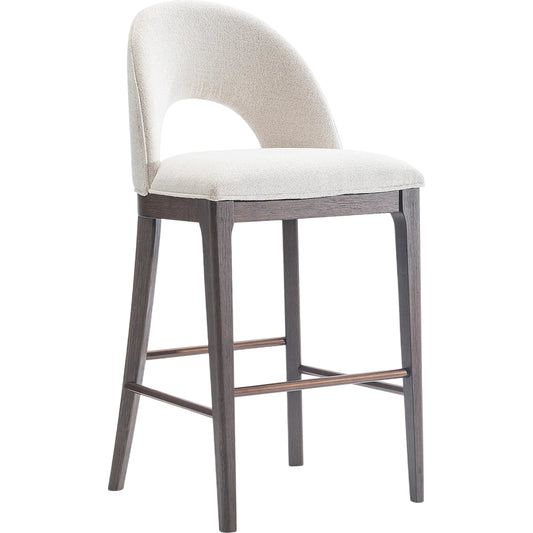 Loft Raff Bar Stool by Bernhardt in white. Made from fabric, wood in a unique style.