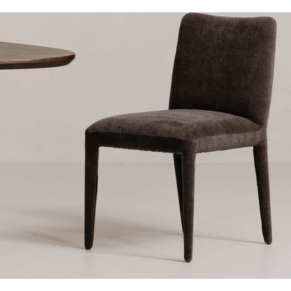 Calla Dining Chair (Set of 2) by Moe's Home Collection in brown. Made from top grain leather, ash wood frame, rubber wood legs in a modern style.