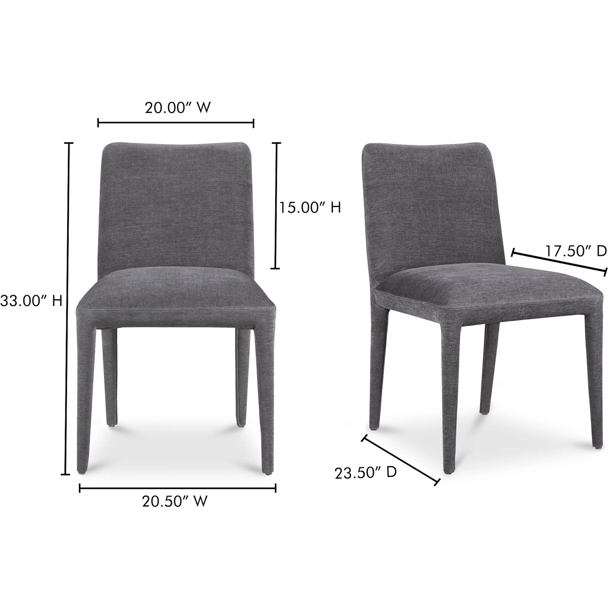 Calla Dining Chair (Set of 2) by Moe's Home Collection in brown. Made from top grain leather, ash wood frame, rubber wood legs in a modern style.