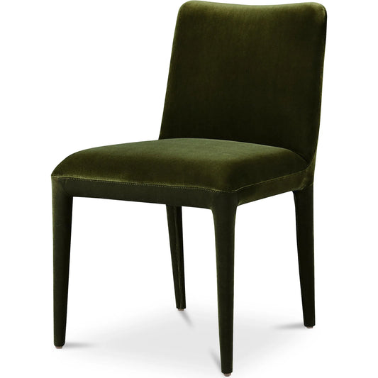 Calla Dining Chair Velvet (Set of 2) by Moe's Home Collection in green velvet. Made from upholstery: 100% polyester, ash wood frame, rubber wood legs, foam in a unique style.