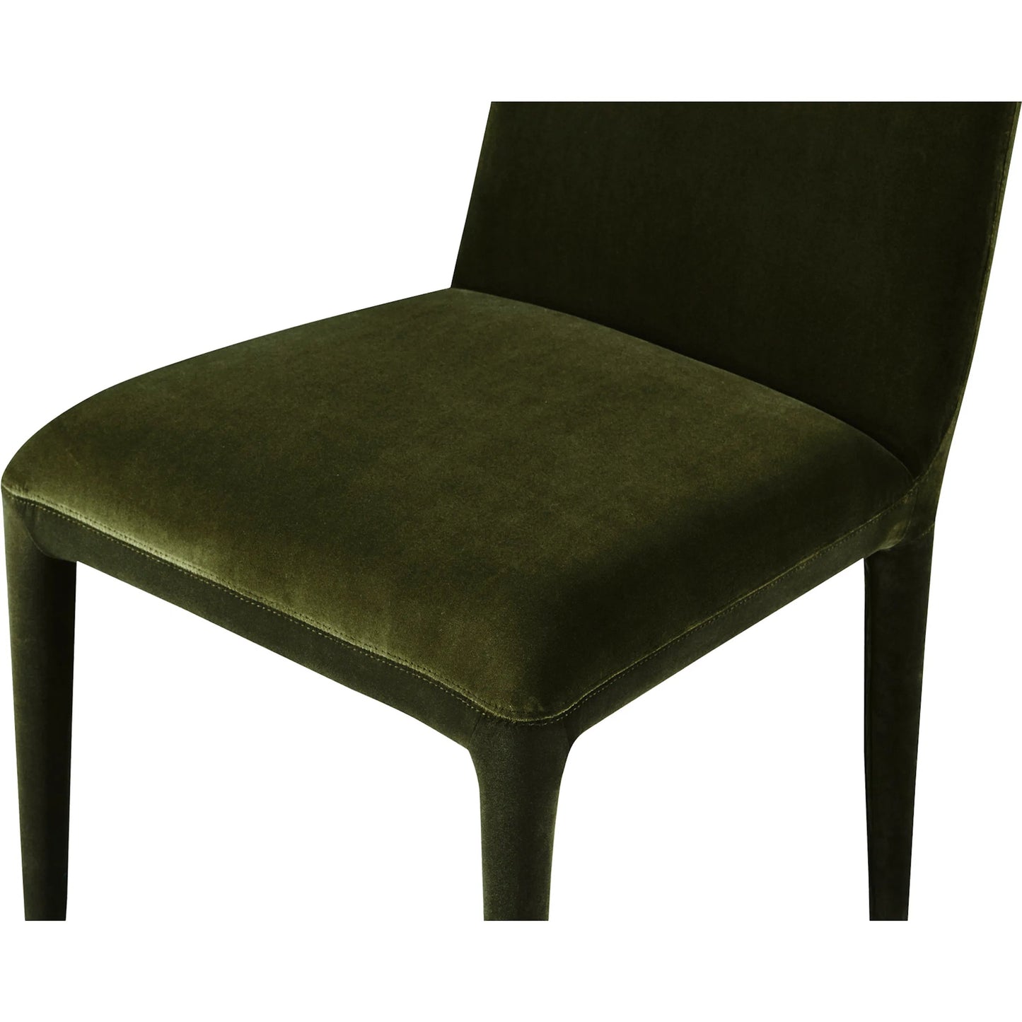 009 SI-2253629 | Closeup | Calla Dining Chair Velvet (Set of 2) by Moe's Home Collection in green velvet. Made from upholstery: 100% polyester, ash wood frame, rubber wood legs, foam in a eclectic & global style.