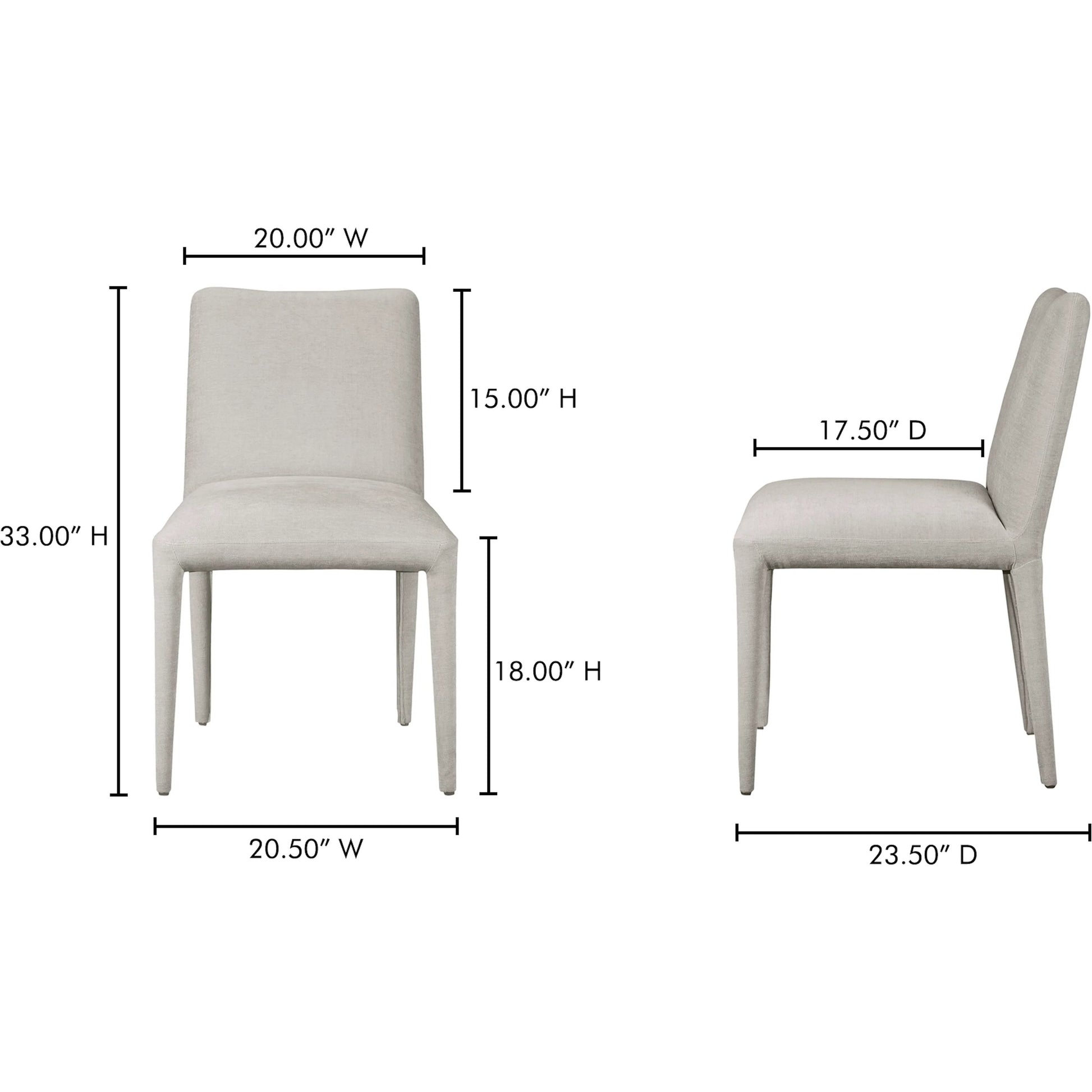 Calla Dining Chair (Set of 2) by Moe's Home Collection in brown. Made from top grain leather, ash wood frame, rubber wood legs in a modern style.