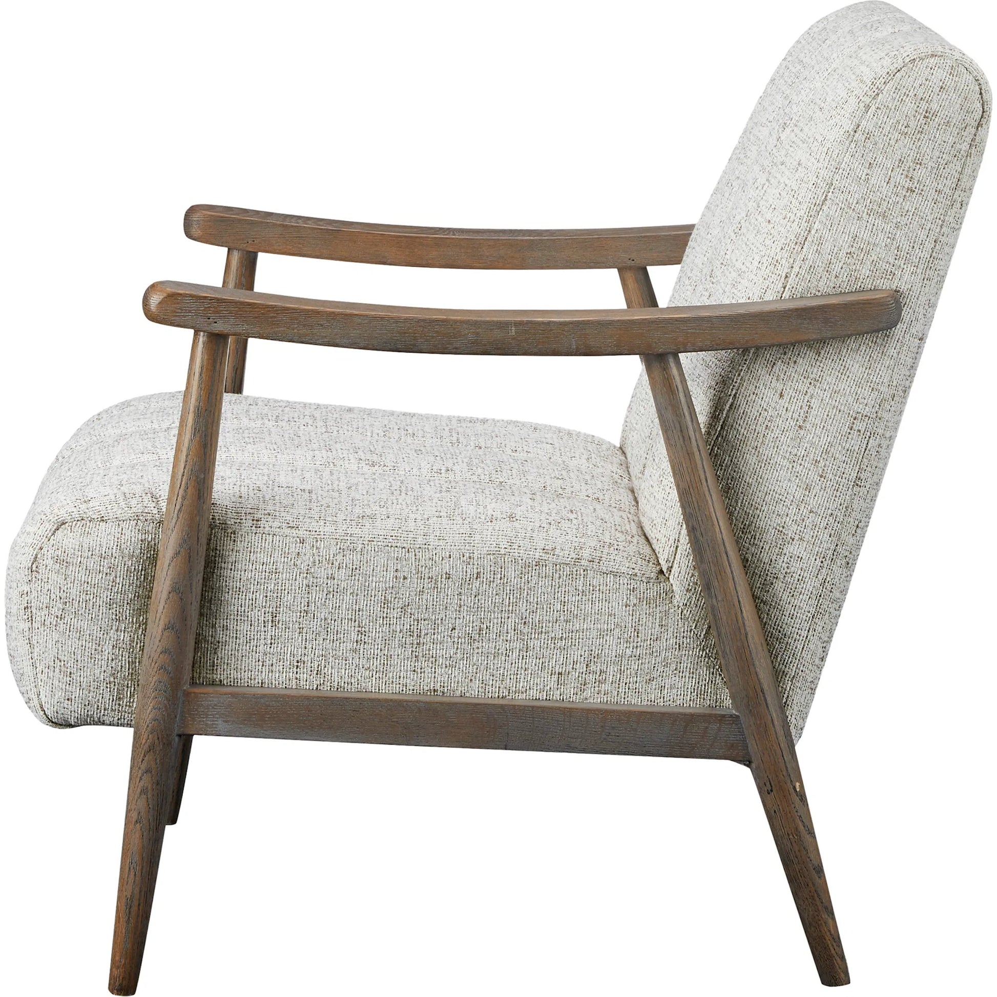 Aster Accent Chair by Moe's Home Collection in pebbled beige. Made from upholstery: 93% polyester, 7% acrylic, solid oak frame, plywood frame, foam seat in a transitional style.