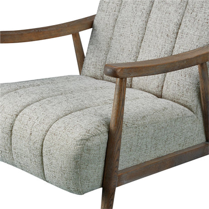 Aster Accent Chair by Moe's Home Collection in pebbled beige. Made from upholstery: 93% polyester, 7% acrylic, solid oak frame, plywood frame, foam seat in a transitional style.