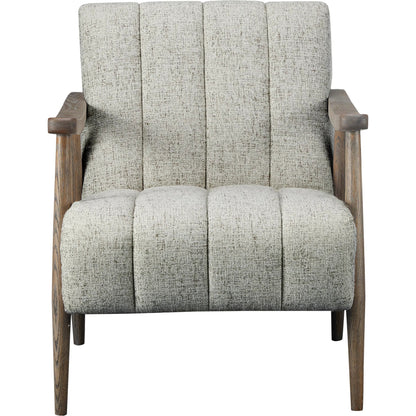 Aster Accent Chair by Moe's Home Collection in pebbled beige. Made from upholstery: 93% polyester, 7% acrylic, solid oak frame, plywood frame, foam seat in a transitional style.