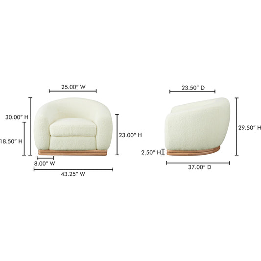 Marlowe Lounge Chair by Moe's Home Collection. Made from upholstery: 100% polyester, solid rubber wood base, plywood frame, foam seat in a unique style.