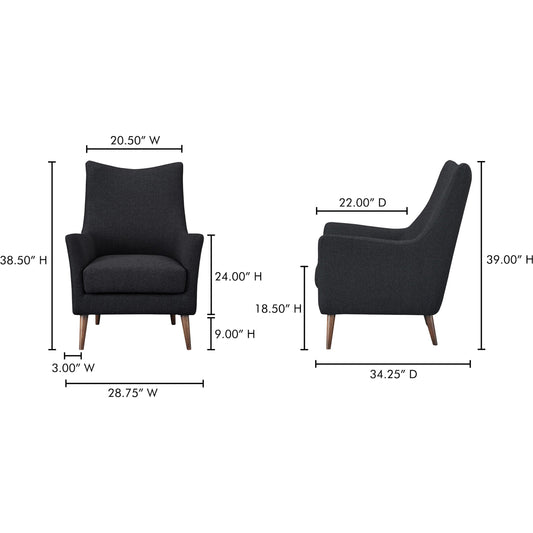 Fisher Armchair Wool Blend by Moe's Home Collection. Made from upholstery: 50% wool 50% polyester, solid rubber wood legs, plywood frame, foam seat in a unique style.