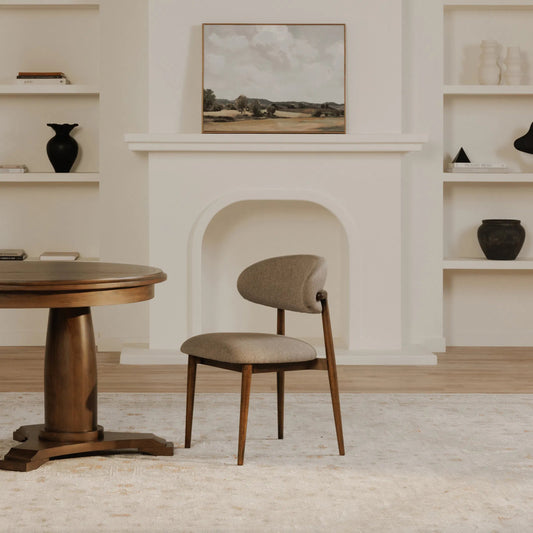 Ellie Dining Chair by Moe's Home Collection. Made from upholstery: 100% polyester, rubber wood frame, plywood in a unique style.