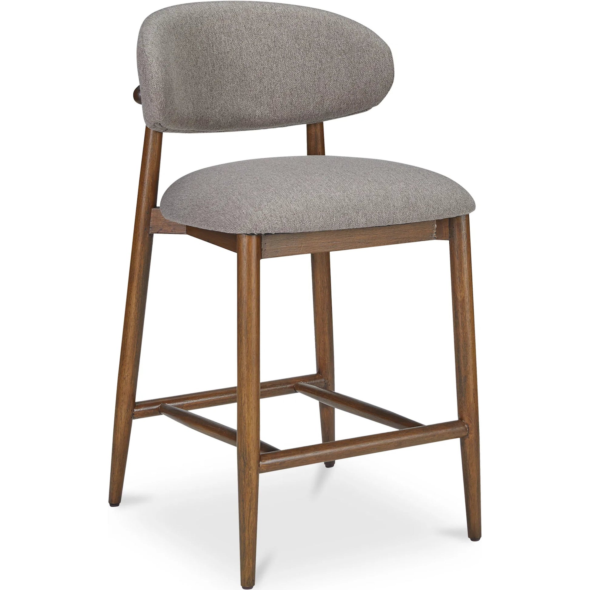 Ellie Counter Stool by Moe's Home Collection. Made from upholstery: 100% polyester, rubber wood frame, plywood in a transitional style.