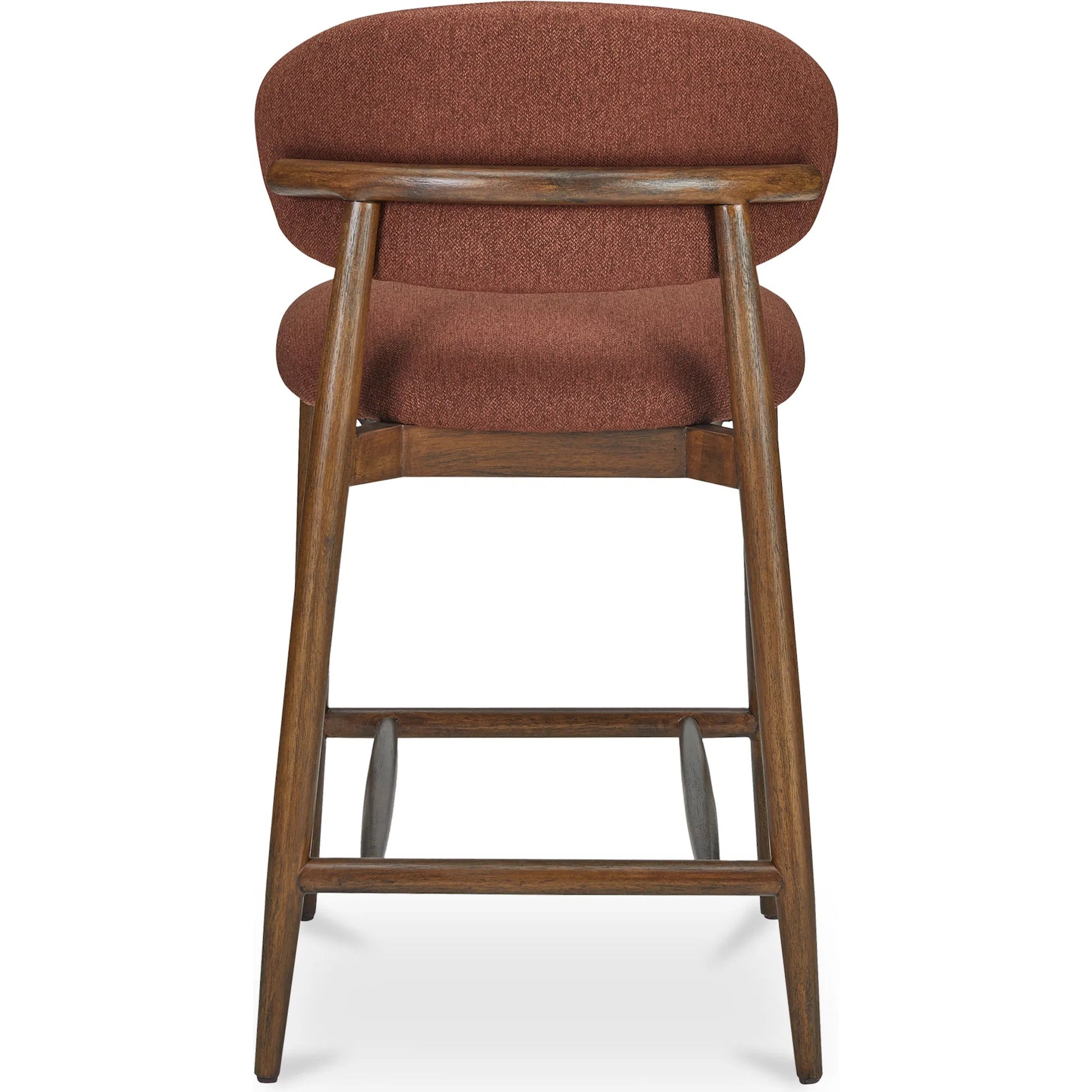 Ellie Counter Stool by Moe's Home Collection. Made from upholstery: 100% polyester, rubber wood frame, plywood in a transitional style.