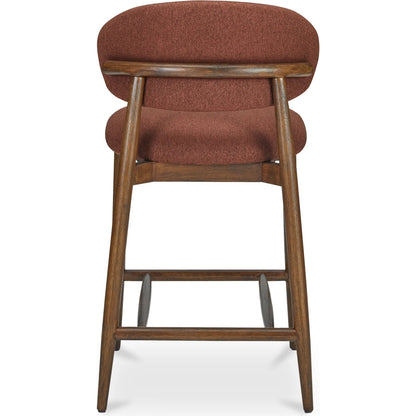 Ellie Counter Stool by Moe's Home Collection. Made from upholstery: 100% polyester, rubber wood frame, plywood in a transitional style.