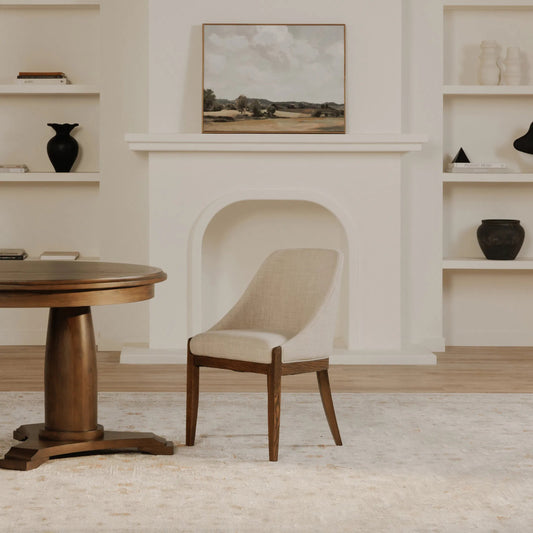 Edward Dining Chair by Moe's Home Collection in b23-1. Made from upholstery: 100% polyester, solid oak frame, plywood in a unique style.