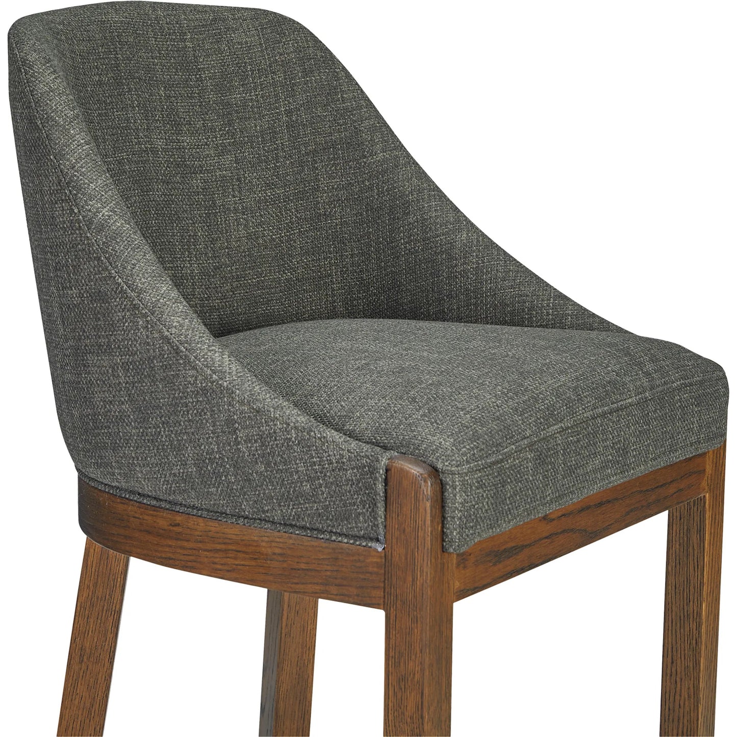 011 SI-2367990 | Closeup | Edward Counter Stool by Moe's Home Collection in green and b23-1. Made from upholstery: 100% polyester, solid oak frame, plywood in a transitional style.