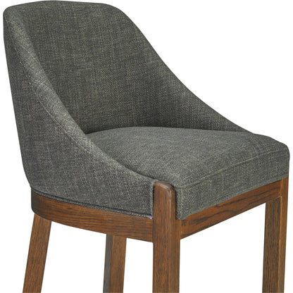 Edward Counter Stool by Moe's Home Collection in green and b23-1. Made from upholstery: 100% polyester, solid oak frame, plywood in a transitional style.