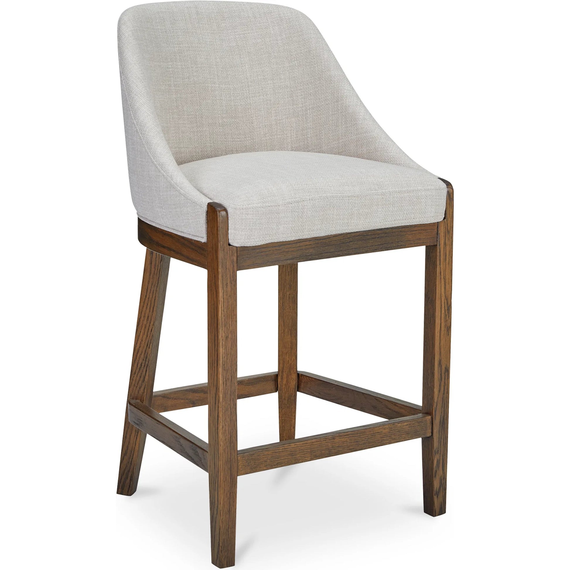 Edward Counter Stool by Moe's Home Collection in green and b23-1. Made from upholstery: 100% polyester, solid oak frame, plywood in a transitional style.
