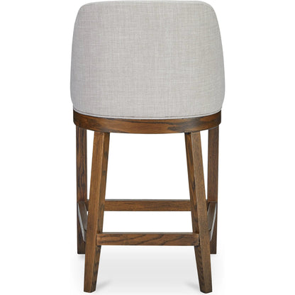 Edward Counter Stool by Moe's Home Collection in green and b23-1. Made from upholstery: 100% polyester, solid oak frame, plywood in a transitional style.