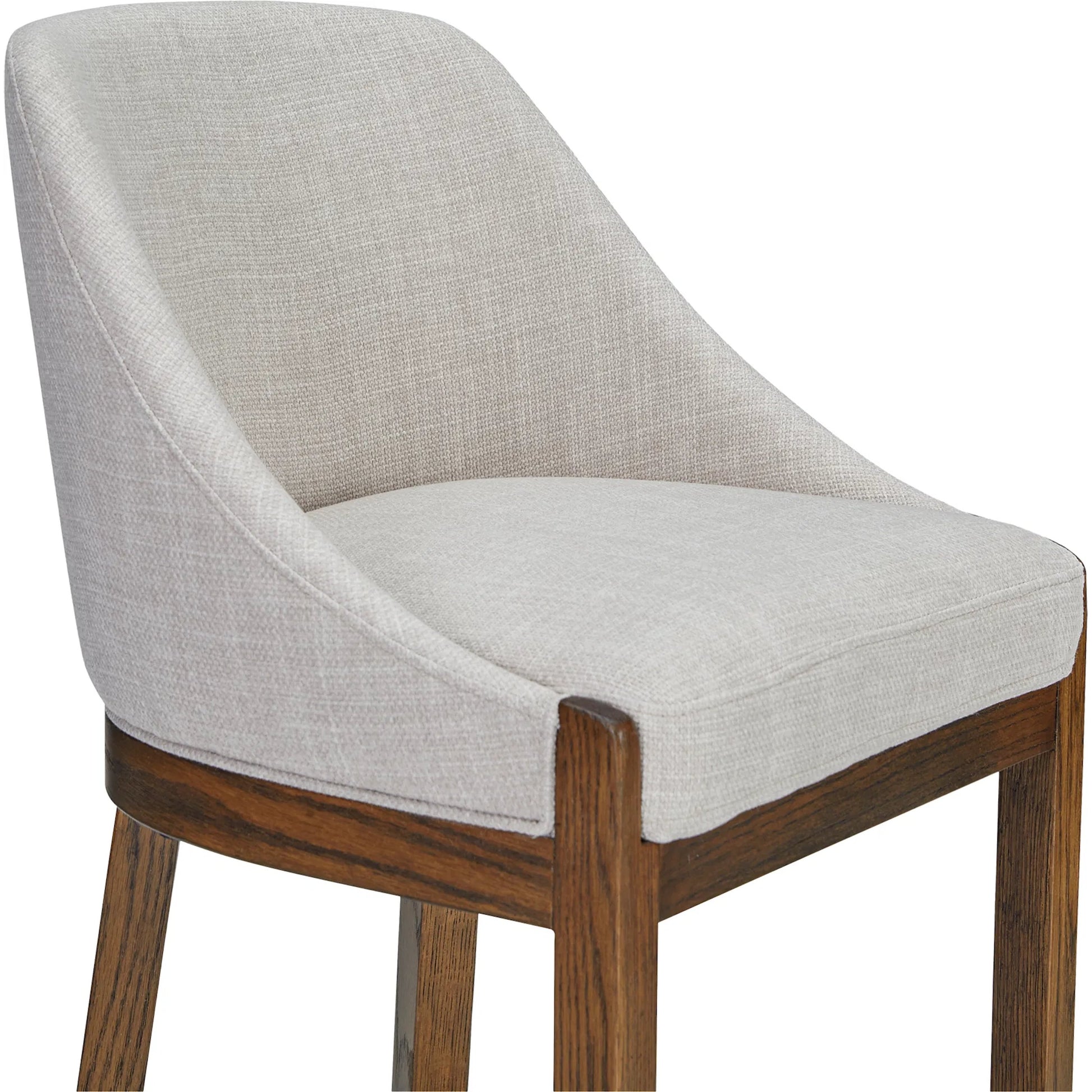 Edward Counter Stool by Moe's Home Collection in green and b23-1. Made from upholstery: 100% polyester, solid oak frame, plywood in a transitional style.