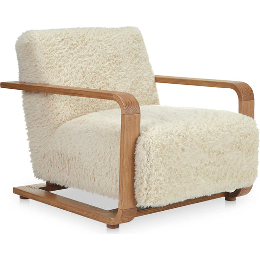 Eckersley Lounge Chair by Moe's Home Collection. Made from upholstery: 100% polyester, solid oak frame, plywood seat, foam seat in a unique style.