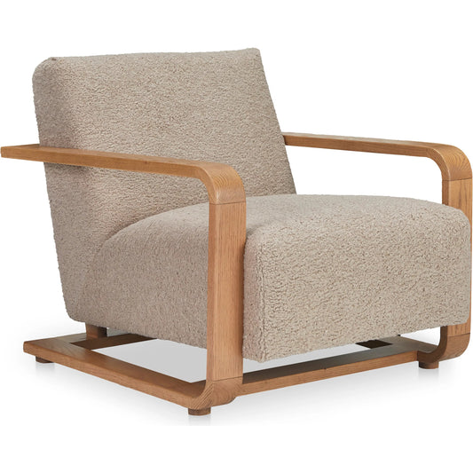 Eckersley Lounge Chair by Moe's Home Collection. Made from upholstery: 100% polyester, solid oak frame, plywood seat, foam seat in a unique style.