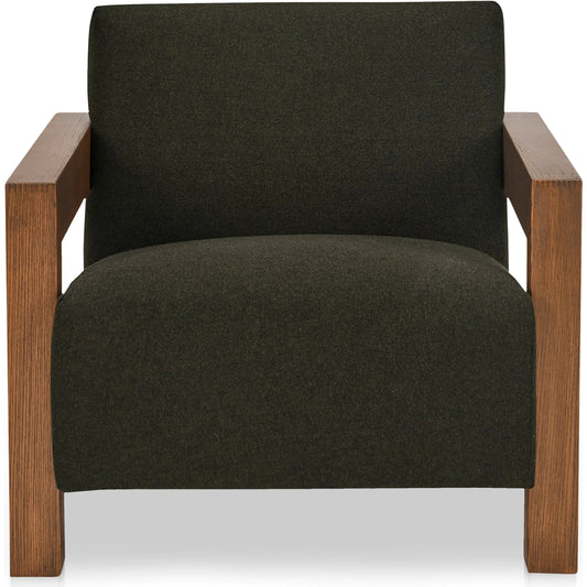 Garnet Lounge Chair by Moe's Home Collection. Made from upholstery: 50% wool 50% polyester, solid oak frame, foam seat in a unique style.
