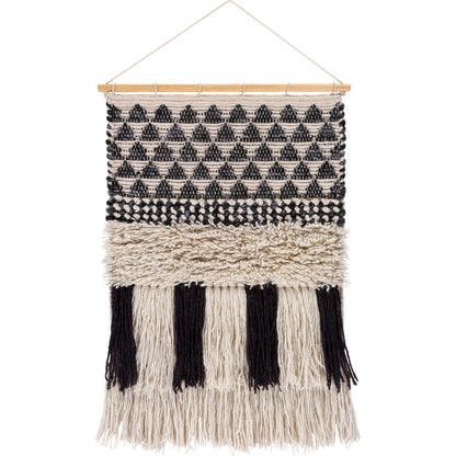 Merida Wall Hanging - 25345 by Surya in black, taupe. Made from 70% wool, 20% polyester, 10% cotton in a eclectic & global style.