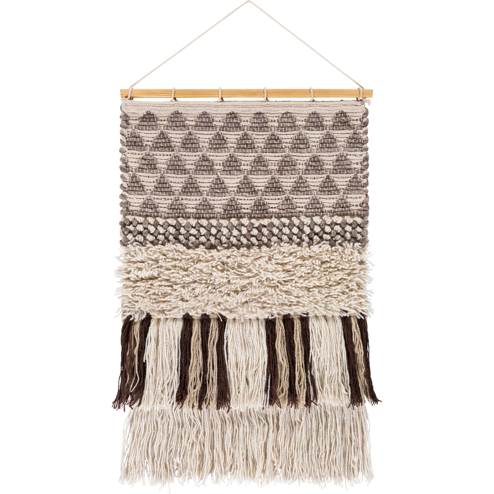 Merida Wall Hanging - 25345 by Surya in black, taupe. Made from 70% wool, 20% polyester, 10% cotton in a eclectic & global style.