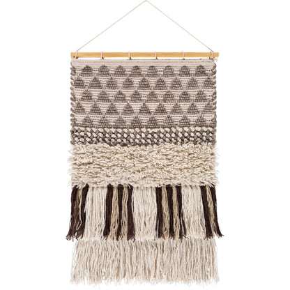 Merida Wall Hanging - 25345 by Surya in black, taupe. Made from 70% wool, 20% polyester, 10% cotton in a eclectic & global style.