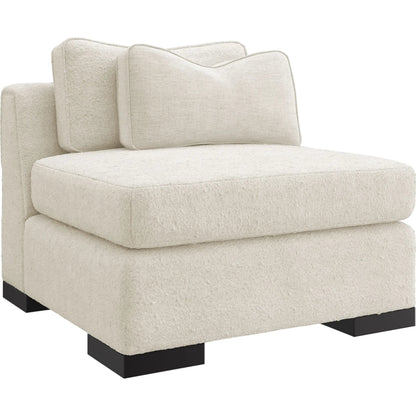 Edge Armless Chair by Caracole in satin ebony. Made from birch in a modern style.