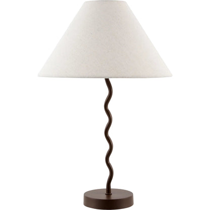 Meander Accent Table Lamp by Livabliss in painted. Made from steel, linen in a unique style.