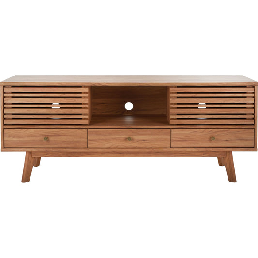 Alatar 3 Drawer 1 Shelf Media Stand by Safavieh. Made from particle board, mdf, solid wood in a modern style.