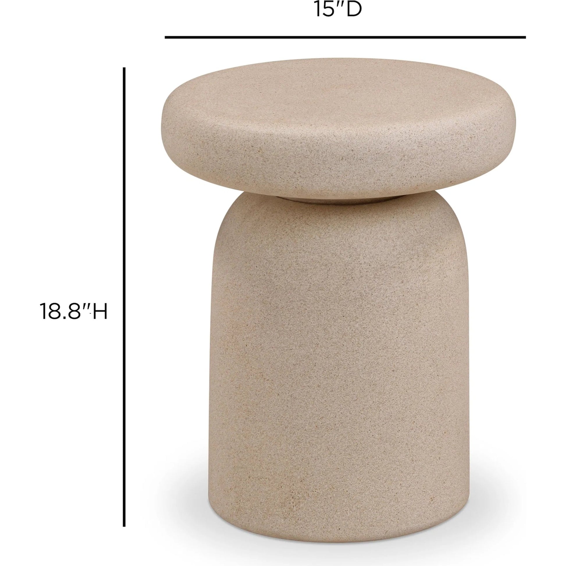 Lydia Indoor/Outdoor Side Table by TOV Furniture. Made from concrete in a unique style.