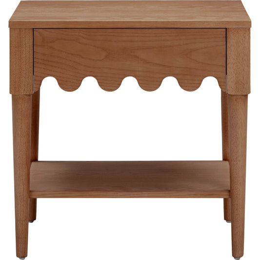 001 SI-2544643 | Primary Silo | Oodle Nightstand With Drawer by TOV Furniture in walnut. Made from mdf, plywood, rubberwood, walnut veneer in a unique style.