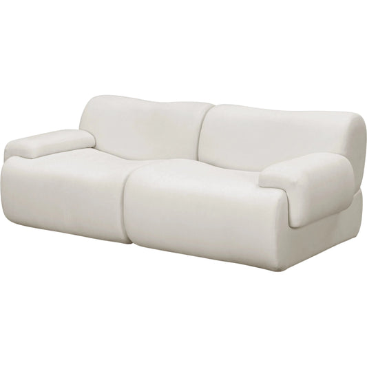 Zenith Contract-Grade Upcycled Modular Loveseat by TOV Furniture. Made from fabric, plywood, rubberwood in a unique style.