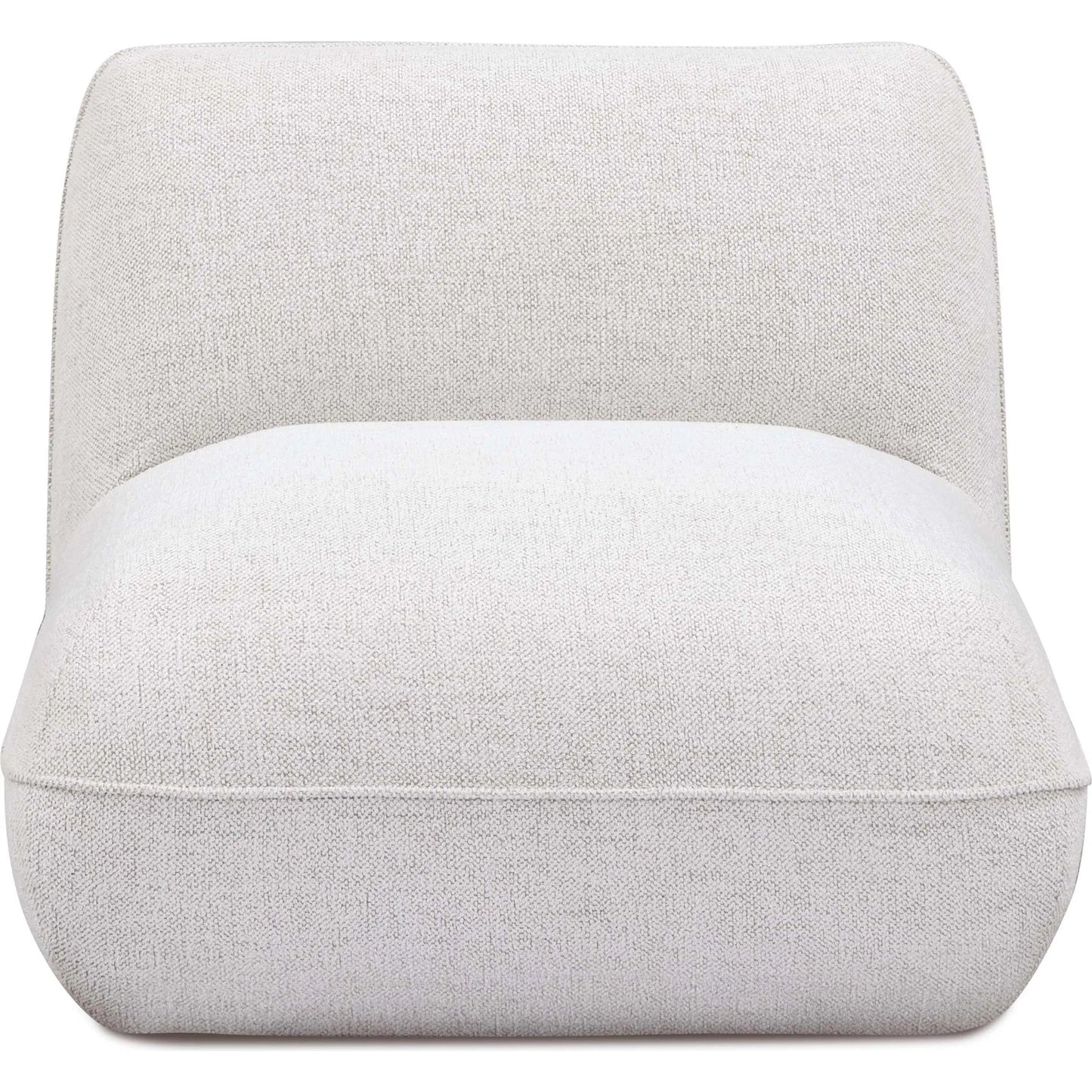 000 SI-2544506 | Additional Silo | Arezza Contract-Grade Basketweave Chenille Armless Chair by TOV Furniture in stone white. Made from fabric, plywood, rubberwood in a unique style.