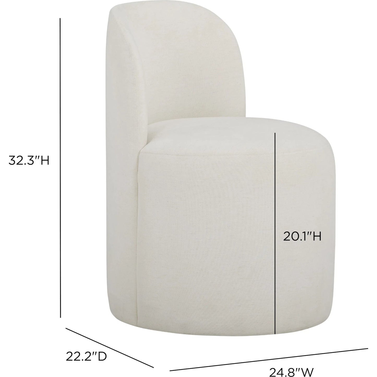 005 SI-2633791 | Unknown | Persa Round Back Performance Dining Chair by TOV Furniture. Made from chenille, plywood in a unique style.