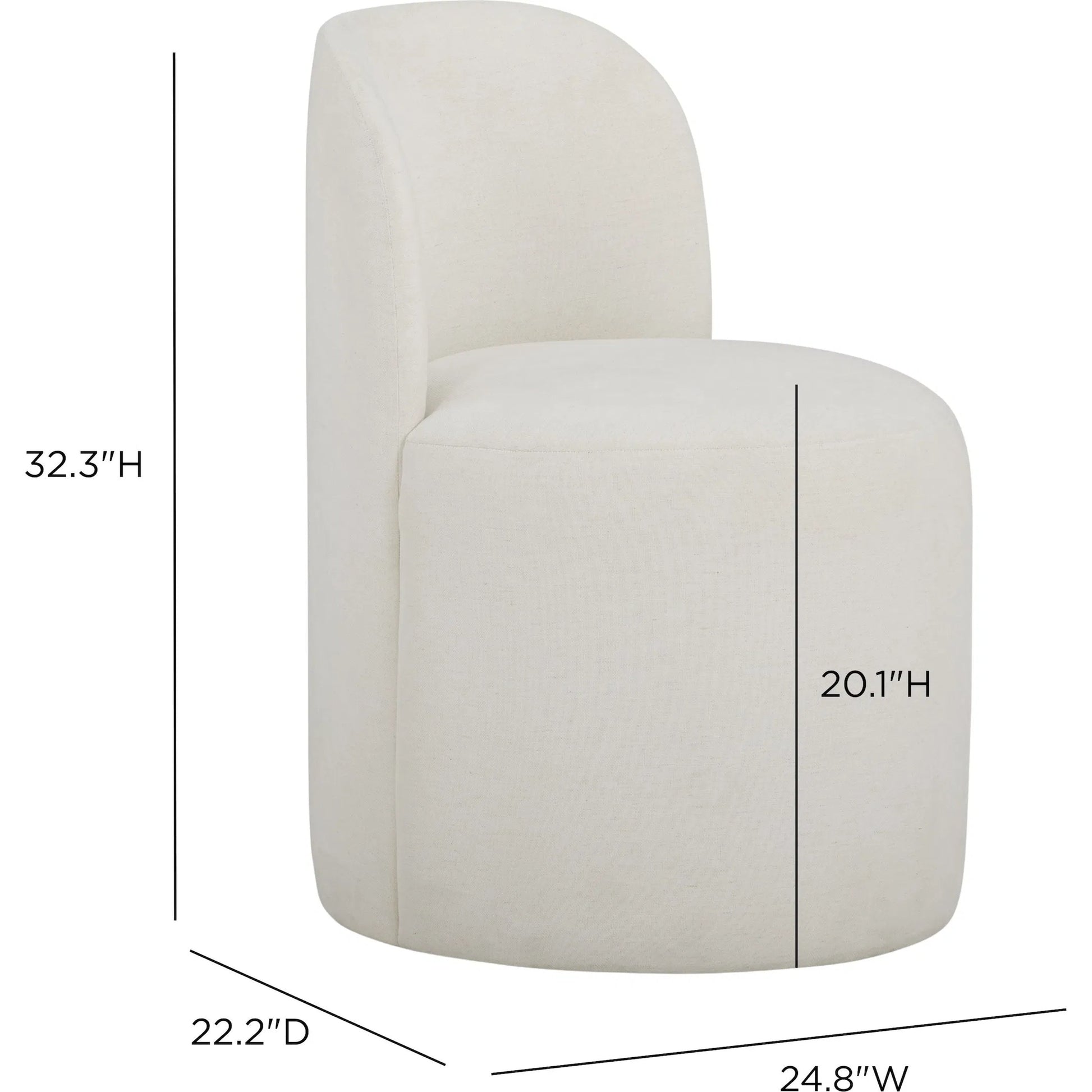 Persa Round Back Performance Dining Chair by TOV Furniture. Made from chenille, plywood in a unique style.