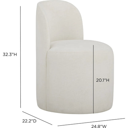 Persa Round Back Performance Dining Chair by TOV Furniture. Made from chenille, plywood in a unique style.