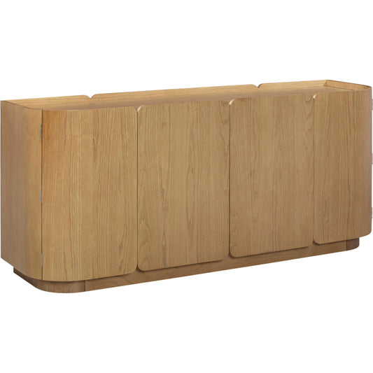 Moora Ash 4-Door Sideboard by TOV Furniture in natural. Made from ash veneer, mdf, rubberwood in a unique style.