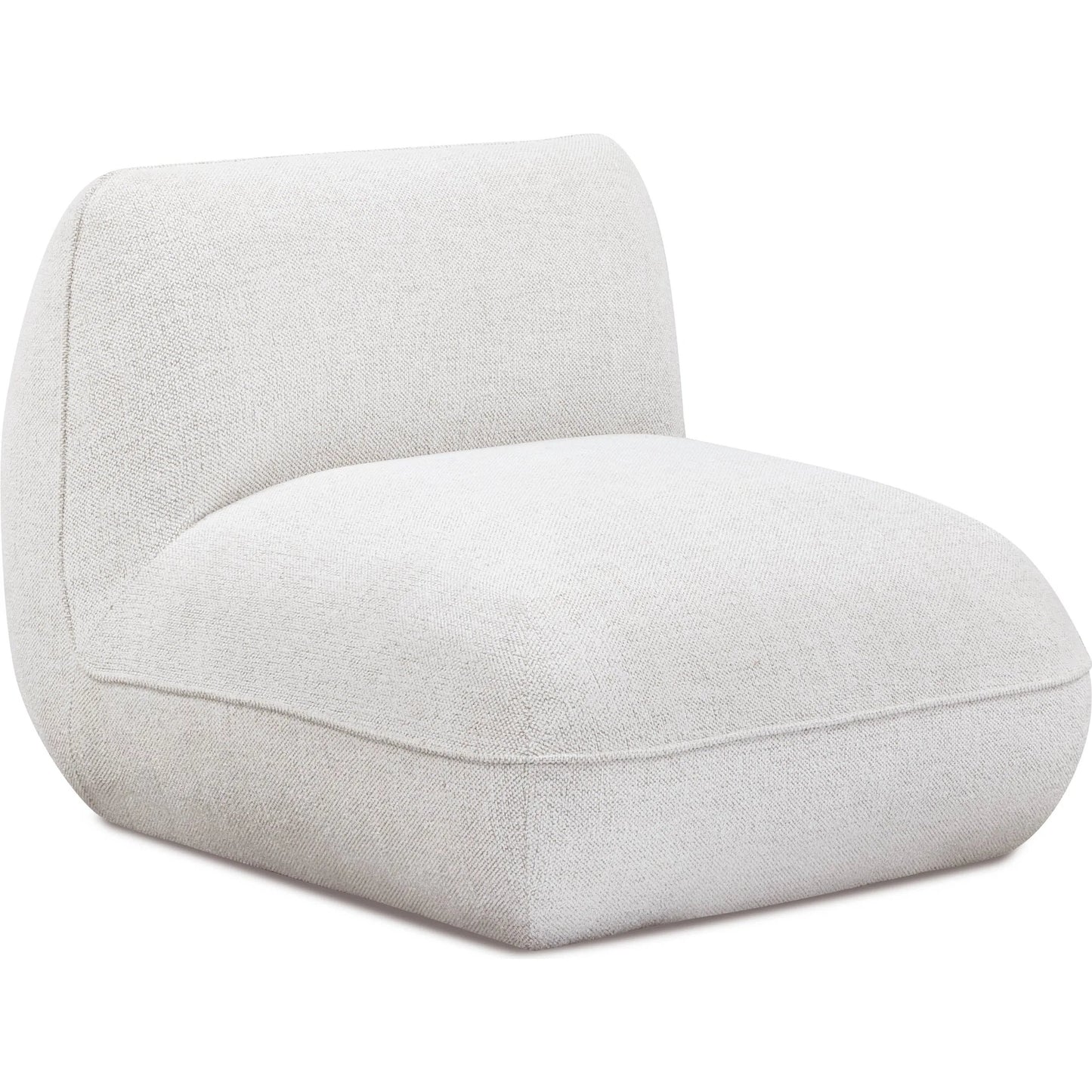 004 SI-2544506 | Primary Silo | Arezza Contract-Grade Basketweave Chenille Armless Chair by TOV Furniture in stone white. Made from fabric, plywood, rubberwood in a unique style.