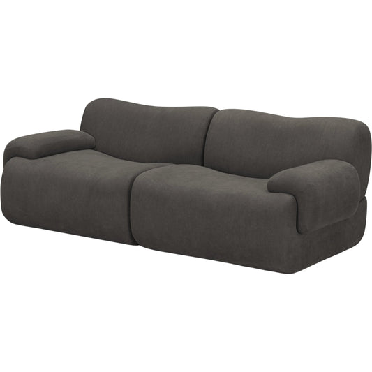 Zenith Contract-Grade Upcycled Modular Loveseat by TOV Furniture. Made from fabric, plywood, rubberwood in a unique style.
