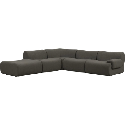 Zenith 5-Piece Contract-Grade Upcycled Modular Sectional by TOV Furniture. Made from fabric, plywood, rubberwood in a unique style.