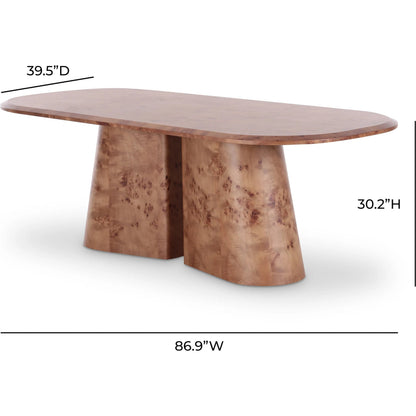 Gladyss Burl Oval Dining Table by TOV Furniture. Made from mdf, veneer in a transitional style.