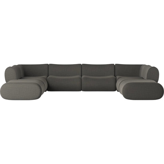Zenith 8-Piece Contract-Grade Upcycled Modular U-Sectional by TOV Furniture. Made from fabric, plywood, rubberwood in a unique style.