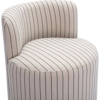 Hakuna Striped Linen Desk Chair by TOV Furniture in black, white. Made from fabric, plywood, rubberwood in a unique style.