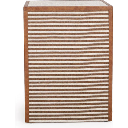 Kora 1-Drawer Contract-Grade Nightstand by TOV Furniture in brown. Made from cotton, jute, mdf in a unique style.