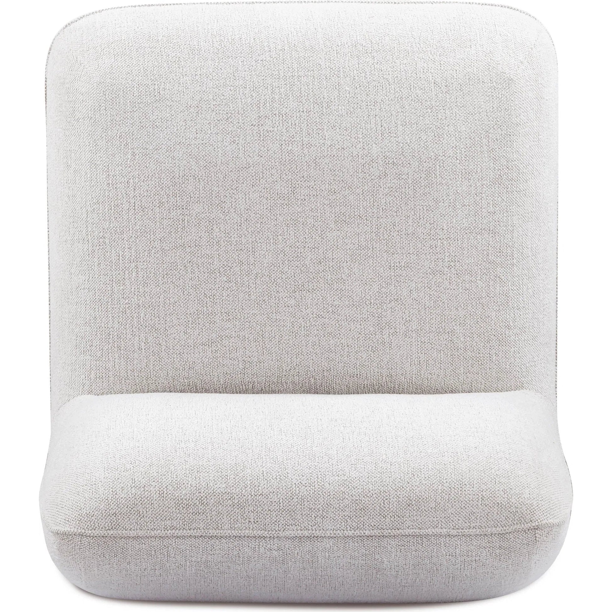 Arezza Contract-Grade Basketweave Chenille Armless Chair by TOV Furniture in stone white. Made from fabric, plywood, rubberwood in a unique style.