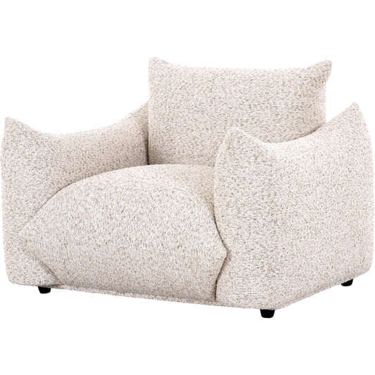 Saint Tropez Nubby Fabric Armchair by TOV Furniture in sand. Made from boucle, plywood in a unique style.