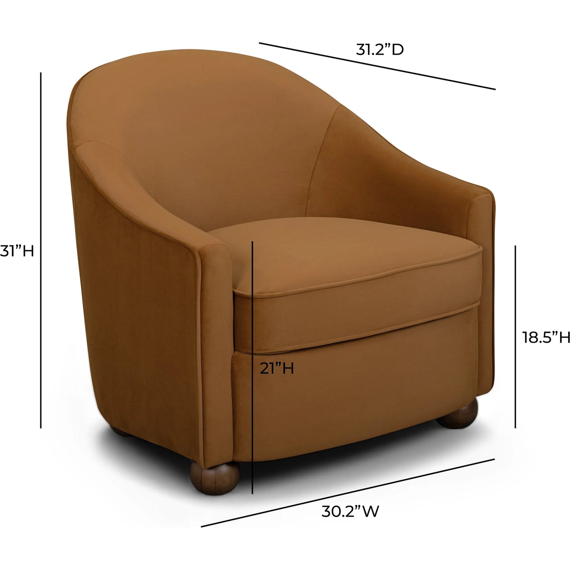 Cettie Performance Velvet Accent Chair by TOV Furniture. Made from fabric, pine, plywood, rubberwood in a unique style.