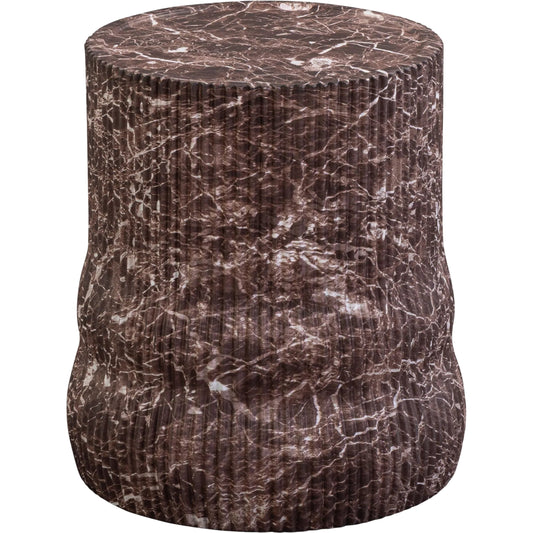 Cilla Red Faux Levanto Marble Indoor/Outdoor Side Table by TOV Furniture in red levanto. Made from concrete in a unique style.