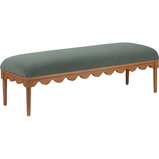 Oodle Performance Vegan Mohair Bench by TOV Furniture. Made from faux mohair, rubberwood, walnut veneer in a unique style.
